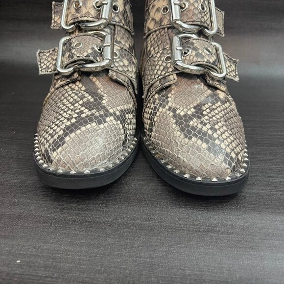 Steve Madden ReCharge Ankle Boots Booties Buckle slip on snake print shoes - Picture 5 of 11